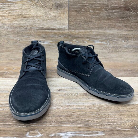 Clarks Capler Black Suede Mid Chukka Boots Men's Size 9 - Picture 6 of 7